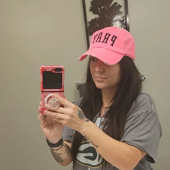 Pink 'PRAY' Baseball Cap - Picture 5 of 7